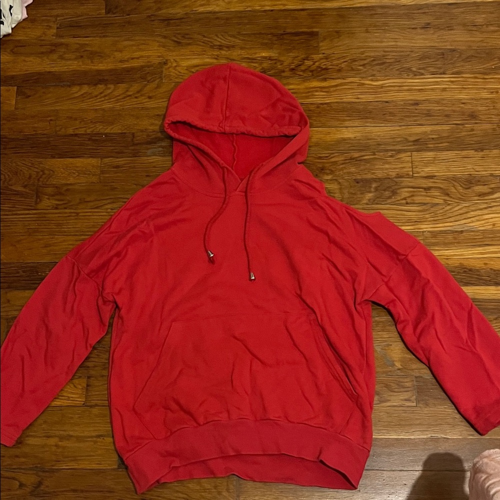 Open shoulder Vintage Red Hoodie